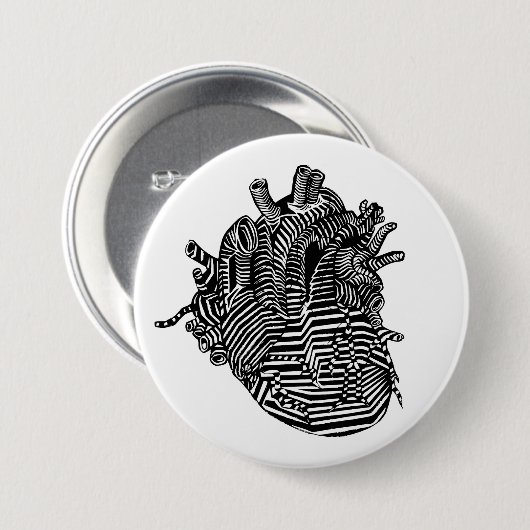 hart ronde button 7,6 cm (Voorkant /achterkant)