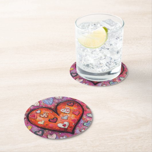 hart ronde kartonnen onderzetter (Insitu)