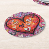 hart ronde kartonnen onderzetter (Gebogen)