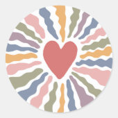 hart ronde sticker (Voorkant)