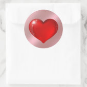 hart ronde sticker (Tas)