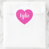 hart ronde sticker (Tas)