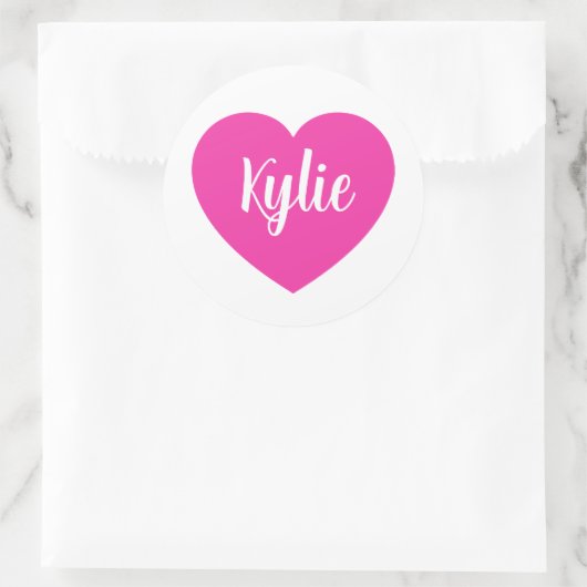 hart ronde sticker (Tas)