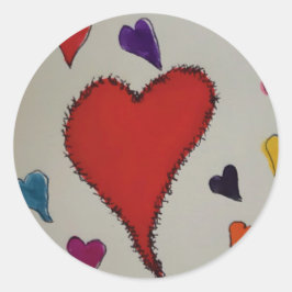 hart ronde sticker