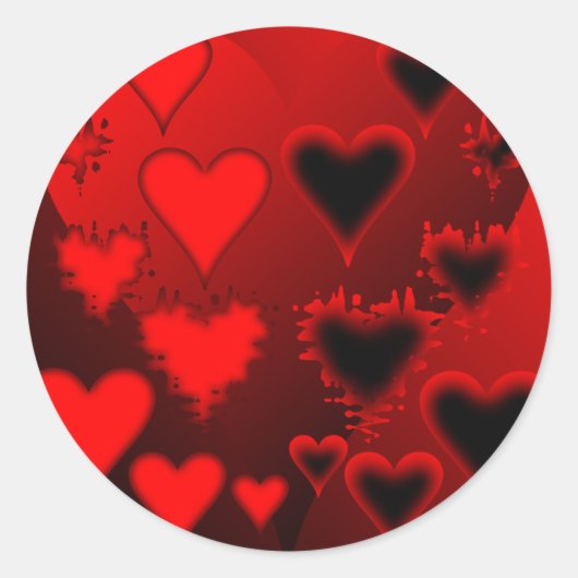 hart ronde sticker (Voorkant)