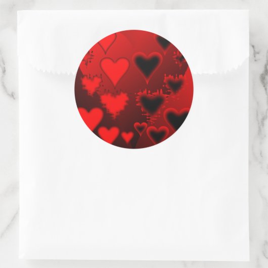 hart ronde sticker (Tas)