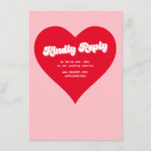 Hart Rood en Roze Valentijnse bruiloft RSVP DIY Informatiekaartje (Voorkant)