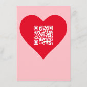 Hart Rood en Roze Valentijnse bruiloft RSVP DIY Informatiekaartje (Achterkant)