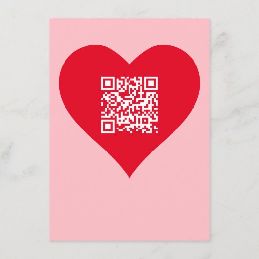 Hart Rood en Roze Valentijnse bruiloft RSVP DIY Informatiekaartje (Achterkant)