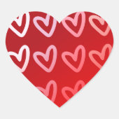 Hart rood sticker liefde Valentijns  harten label (Voorkant)