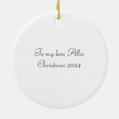 Hart, Roos en kaarsen voor een geliefde Keramisch Ornament (Achterkant)