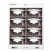 hart roze damast op gewassen zwart etiket (Full Sheet)