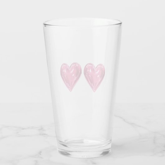 Hart roze glas (Achterkant)