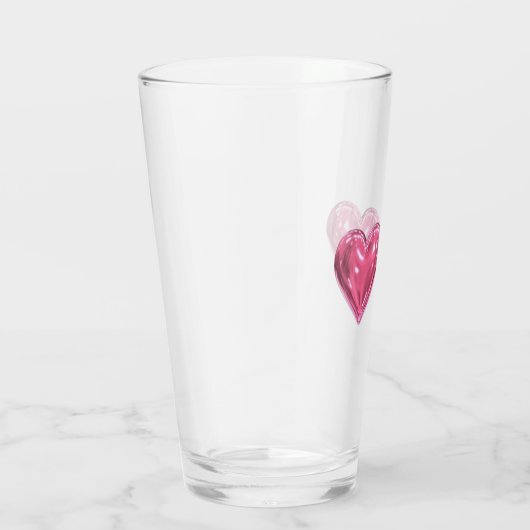 Hart roze glas (Rechts)