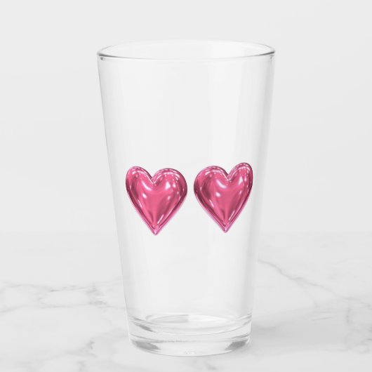 Hart roze glas (Voorkant)