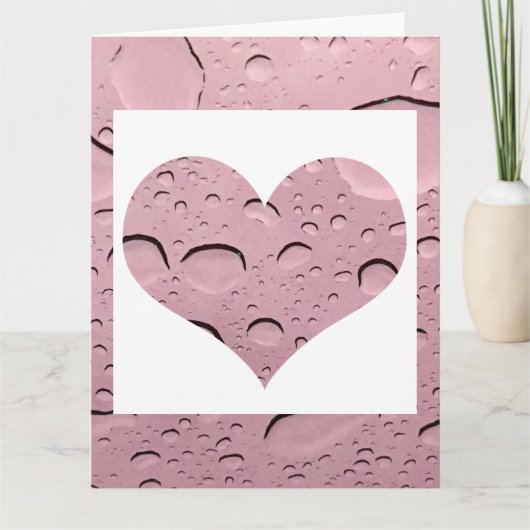 Hart Roze Goud Roze Waterdruppel Abstract Cute Kaart (Voorkant)