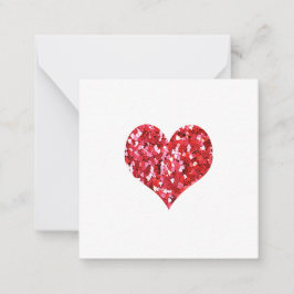 HART ROZE ROOD IK HOU VAN JE KERST VALENTIJN NOTITIEKAARTJE