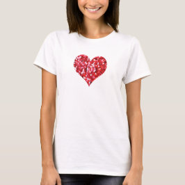 HART ROZE ROOD IK HOU VAN JE KERST VALENTIJN T-SHIRT