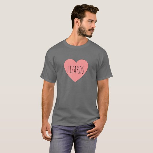Hart roze Valentijn Reptile Care Pets Girls I Lov T-shirt (Voorkant volledig)