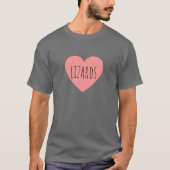 Hart roze Valentijn Reptile Care Pets Girls I Lov T-shirt (Voorkant)
