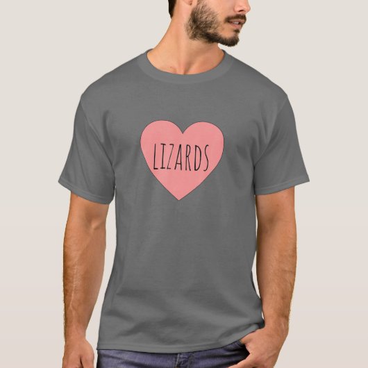 Hart roze Valentijn Reptile Care Pets Girls I Lov T-shirt (Voorkant)