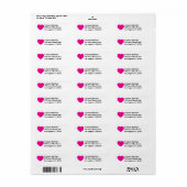 Hart Roze Vetgedrukte Tekst Etiket (Full Sheet)