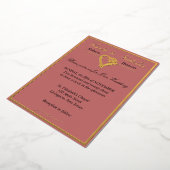 Hart & Rozen, Kaneelroze Bruiloft Folie Uitnodiging (Gedraaid)