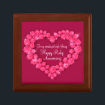 Hart ruby bruiloft jubileum vrouw geschenkdoos cadeaudoosje<br><div class="desc">robijn grafisch effect keepsake trinket geschenkdoos. Perfect om een extra speciaal cadeau voor uw vrouw te presenteren op een speciaal robijn jubileum of andere speciale gelegenheid. Geschenkdoos met de tekst: "Aan mijn geweldige vrouw Jenny. Happy Ruby Jubileum", of kan worden aangepast met uw eigen woorden. Exclusief ontwerp van Sarah Trett....</div>