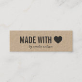 Hart Rustiek Gemaakt Met Liefde Kraft Social Media Mini Visitekaartje (Voorkant)