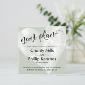 Hart Sage Groen Uitgesteld Bruiloft Nieuw Plan Kaa (Staand voorkant)