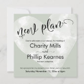 Hart Sage Groen Uitgesteld Bruiloft Nieuw Plan Kaa (Voorkant)