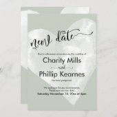 Hart Sage Groen Uitgesteld Bruiloft Nieuwe Datum K (Voorkant / Achterkant)