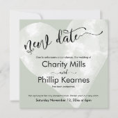 Hart Sage Groen Uitgesteld Bruiloft Nieuwe Datum K (Voorkant)