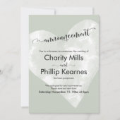 Hart Sage Groen Uitgestelde bruiloft Aankondiging (Voorkant)