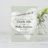 Hart Sage Groen Uitgestelde bruiloft Aankondiging (Staand voorkant)