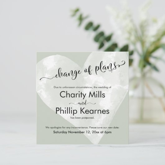 Hart Sage Groen Uitgestelde Huwelijksverandering v (Staand voorkant)