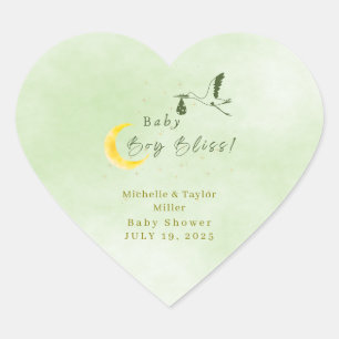 Hart Salie Groene Baby Jongen Bliss Ooievaar Stick Sticker