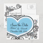 Hart Save the Date Briefkaart (Voorkant / Achterkant)