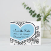 Hart Save the Date Briefkaart (Staand voorkant)