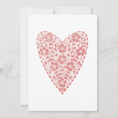 Hart Scandinavisch Rood Wit Winter Vakantie Feestdagenkaart (Voorkant)