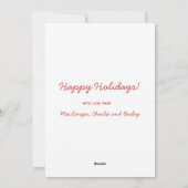 Hart Scandinavisch Rood Wit Wintervakantie Feestdagenkaart (Achterkant)