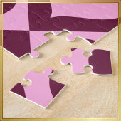 Hart schaakbordpatroon Bordeaux Roze - Legpuzzel