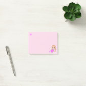 Hart & Schattig Fee met Madeliefje op Licht Roze Post-it® Notes (Kantoor)