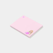 Hart & Schattig Fee met Madeliefje op Licht Roze Post-it® Notes (Schuin)