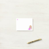 Hart & Schattig Fee met Madeliefje op Witte Post-it® Notes (Op bureau)