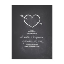 Hart schattig krijtbord save the date briefkaarten