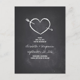 Hart schattig krijtbord save the date briefkaarten