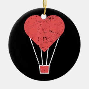 Hart Schattige Heet Luchtballon Keramisch Ornament