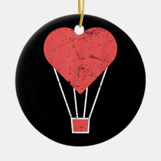 Hart Schattige Heet Luchtballon Keramisch Ornament (Voorkant)