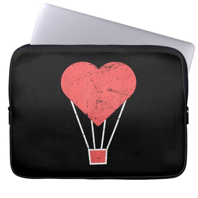 Hart Schattigee heteluchtballon Laptop Sleeve (Voorkant)